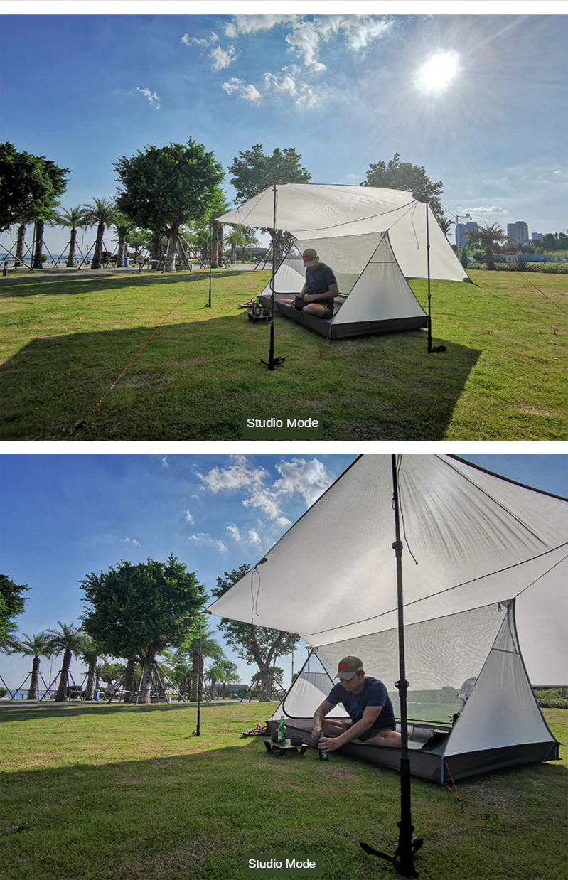 Cheap Goat Tents 3F UL GEAR Shanjing 20D 2 Person 3 Season Ultralight  Outdoor Camping Tent  Professional  Silnylon Rodless Multifunction Tent Tents 
